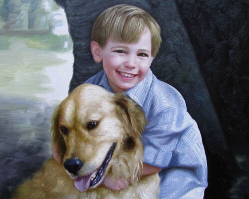 Custom hand painted pet portrait for cat