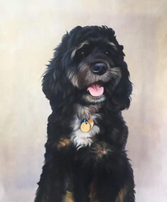 custom hand painted pet portrait for dog