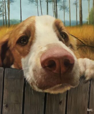 custom hand painted pet portrait for dog