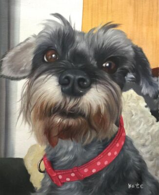 custom hand painted pet portrait for dog