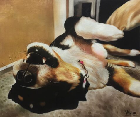 custom hand painted pet portrait for dog