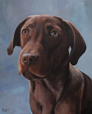 custom hand painted pet portrait for dog