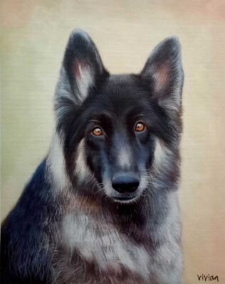 custom dog portrait painting from photo