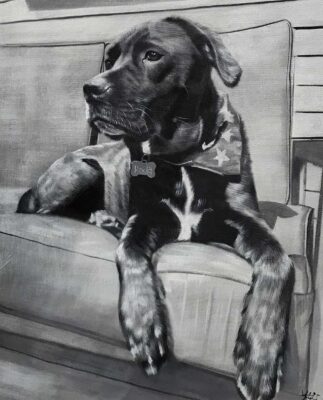 custom dog portrait painting from photo