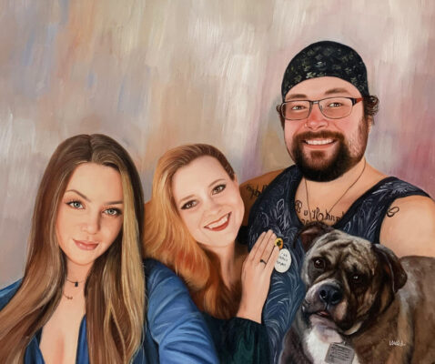 custom hand painted pet portrait for dog