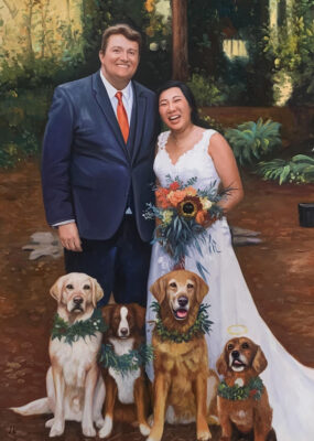 custom hand painted pet portrait for dog