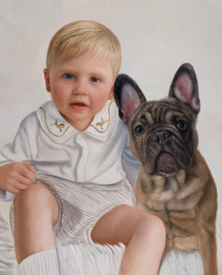 custom hand painted pet portrait for dog