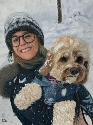 custom hand painted pet portrait for dog