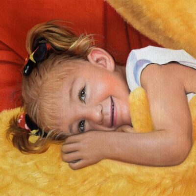 Custom portrait oil painting for child