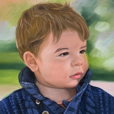 Custom portrait oil painting for child
