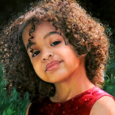 Custom portrait oil painting for child