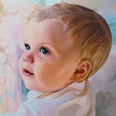 Custom portrait oil painting for child