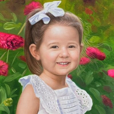 Custom portrait oil painting for child