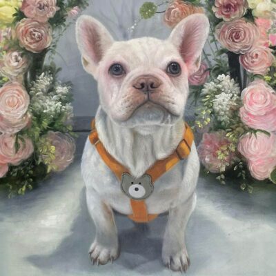 Custom dog portrait oil painting