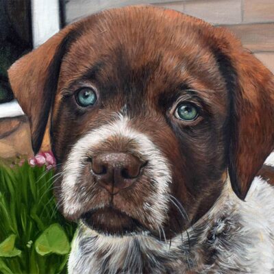 Custom dog portrait oil painting