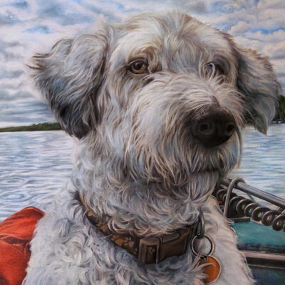 Custom dog portrait oil painting