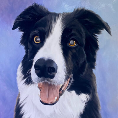 Custom dog portrait oil painting