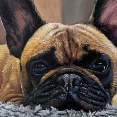 Custom dog portrait oil painting