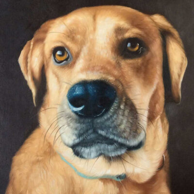 Custom dog portrait oil painting