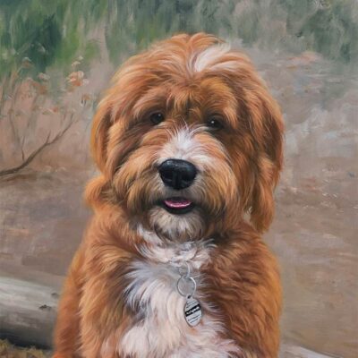 Custom dog portrait oil painting