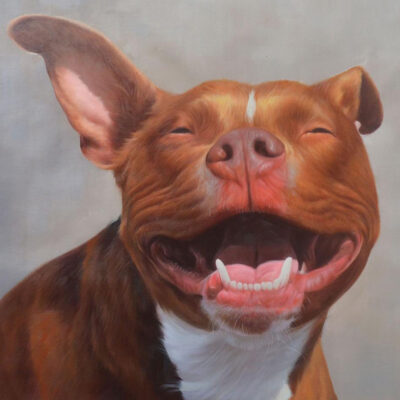 Custom dog portrait oil painting