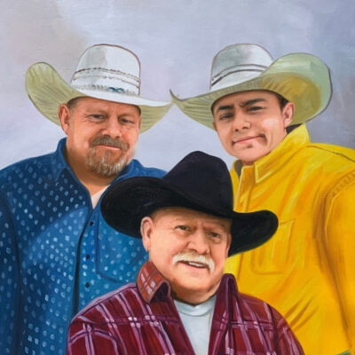 Custom portraits oil painting for 3 generations