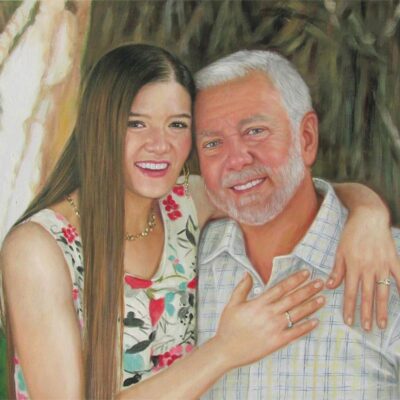 custom portrait oil painting for adult & parent