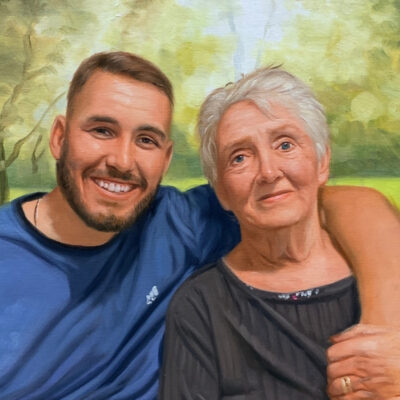 custom portrait oil painting for adult & parent
