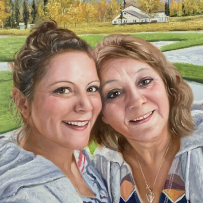 custom portrait oil painting for adult & parent