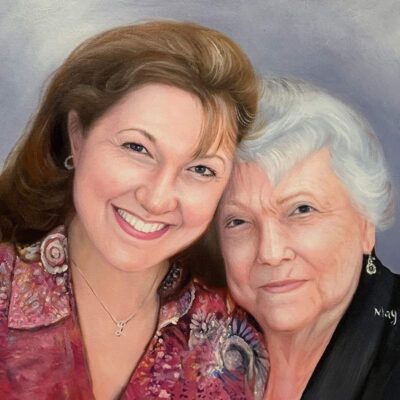 custom portrait oil painting for adult & parent