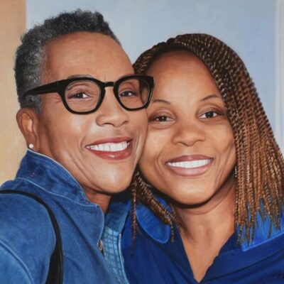 custom portrait oil painting for adult & parent