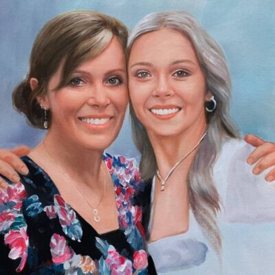 custom portrait oil painting for adult & parent