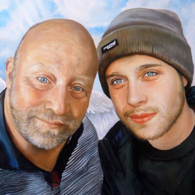 custom portrait oil painting for adult & parent