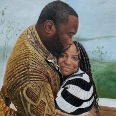 Custom portrait oil painting for couple