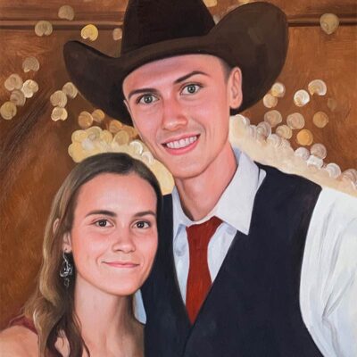 Custom portrait oil painting for couple