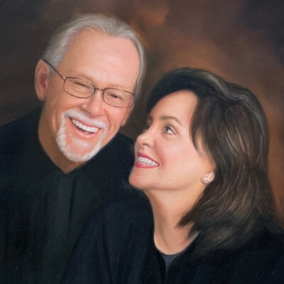 Custom portrait oil painting for couple
