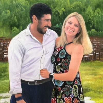Custom portrait oil painting for couple