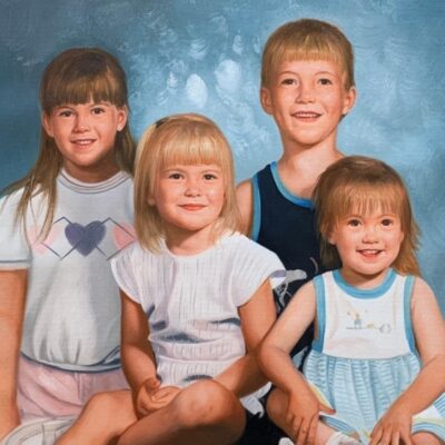 Custom portraits oil painting for children