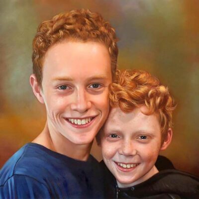 Custom portraits oil painting for children
