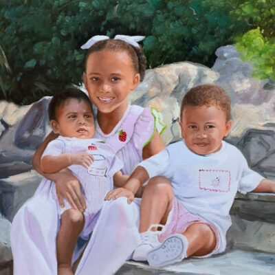 Custom portraits oil painting for children
