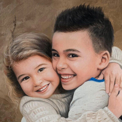 Custom portraits oil painting for children