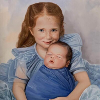 Custom portraits oil painting for children