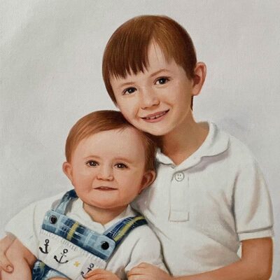 Custom portraits oil painting for children