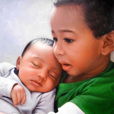 Custom portraits oil painting for children