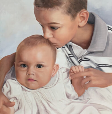 Custom portraits oil painting for children