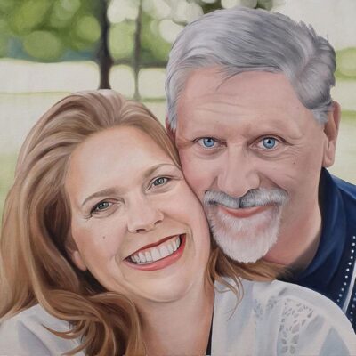 Custom portrait oil painting for couple