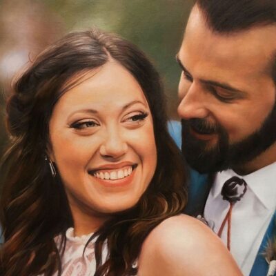 Custom portrait oil painting for couple