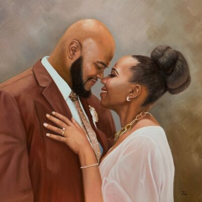 Custom portrait oil painting for couple