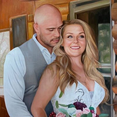 Custom portrait oil painting for couple