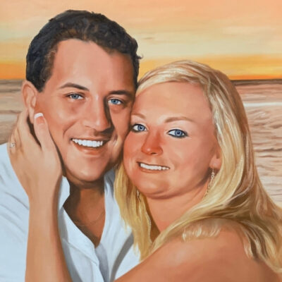Custom portrait oil painting for couple